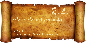 Rózsás Leonarda névjegykártya